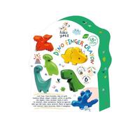 Haku Yoka 6303113 Lot de 6 crayons de cire en forme de dinosaure, faciles à saisir, parfaits pour les petites mains, sans coloration, pour les tout-petits à partir de 18 mois
