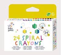 Haku Yoka Crayons en spirale, 36 couleurs, sans désordre, super durables et faciles à prendre en main, pour enfants de 2 ans et plus, cire d'abeille naturelle et crayon de couleur minéral biologique