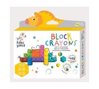 Haku Yoka Crayons Tricératops, 8 couleurs, sans désordre, super durables et faciles à prendre en main, pour les enfants de 3 ans et plus, cire d'abeille naturelle et minérale bio style Lego
