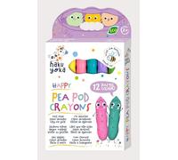 Haku Yoka Happy Pea Lot de 12 crayons de couleur pastel, super durables, faciles à saisir, à partir de 2 ans, FSC