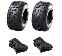 HAKUBA Lot de 2 chambres à air + 2 pneus 4,10-6 P5016 pour tracteur pelouse, fraise à neige, quad, déneigeur, tondeuse à gazon, tondeuse à gazon, dans la taille 4.10-6