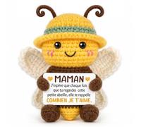 Hakumata Cadeau Anniversaire Maman,Abeille Mignonne Crochetée Faite Main,Cadeau Maman Noel, Cadeaux Noel Unique pour Maman,Cadeau Fete des Meres