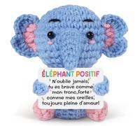 Hakumata Éléphant Positive, Cadeau Femme, Idée Anniversaires pour Soeur Ami - Peluche Éléphant Poupée Positive, Cadeau Remonter Le Moral, Bon Rétablissement