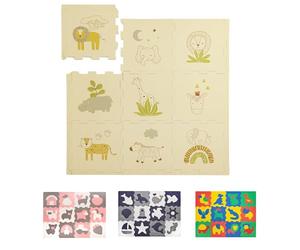 Hakuna Mat Tapis Puzzle élégant pour bébés 0,9x0,9 m - 9 Panneaux 30x30 cm avec Animaux et 12 Bords - Tapis de Jeu 20% Plus épais dans Un Emballage Recyclable - Tapis d'éveil Non Toxique et inodore