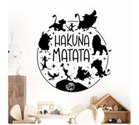 Hakuna Matata Autocollant mural inspiré du film Disney Roi Lion XXL Noir