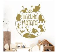 Hakuna Matata Autocollant mural inspiré du Roi Lion Disney [XXLarge] [Doré]