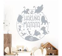 Hakuna Matata Sticker mural en vinyle pour enfant Motif Roi Lion Argenté Taille L