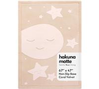 Hakuna Matte CloudRise Tapis de jeu pour bébé Motif lune et étoiles 119,4 x | Tapis en mousse haute densité en velours corail pour ramper et jouer confortablement, antidérapant, résistant à l'eau