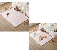 Hakuna Matte CloudSoft Memory Foam Rug Set: Two 47x67 Floor Mats with Rainbow Elephant and Safari Animal Designs, Non-Slip Water-Resistant Soft Velvet Cushioned Surfaces, 2-Piece Bundle