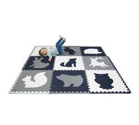 Tapis Puzzle Mousse Bébé 1,8 x 1,8 m Forêt - 9 Dalles XXL 60x60cm - 20% Plus Épais & Doux Tapis de Sol Bébé - sans Toxines, Inodore, Facile à Nettoyer Tapis Motricité Bébé
