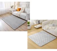 Hakuna Matte Lot de 2 Tapis de Sol : Tapis d'Éveil Rectangulaire Gris (170x120x2,5cm) et Tapis de Sol Matelassé Hygge Gris (127x127x1,5cm), Mousse Mémoire Haute Densité, Surface Douce et Antidérapante