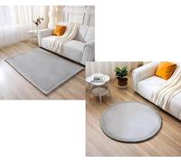 Hakuna Matte Lot de 2 Tapis de Sol : Tapis d'Éveil Rectangulaire Gris (170x120x2,5cm) et Tapis de Sol Rond Gris (120x120x2,5cm), Mousse Mémoire Haute Densité, Surface Douce et Antidérapante