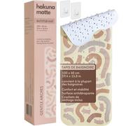 Hakuna Matte Tapis de Bain Bébé Antidérapant 100x40 cm Motifs Arcs Doux | Tapis de Baignoire Enfant Sécurisé Sans BPA, Modèle Doux et Confortable avec Crochets de Suspension Inclus