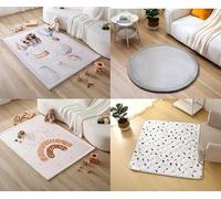 Hakuna Matte Tapis d'Éveil Dinosaures (170x120cm), Tapis Rond Gris (Ø120cm), Tapis Éléphant Arc-en-Ciel (170x120cm) et Tapis Matelassé Confetti (127x127cm), Mousse Mémoire et Haute Densité.