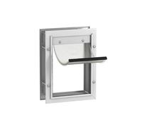 Hakuna Pets Porte en Aluminium de Luxe pour Animaux domestiques, Chats et Chiens avec Panneau de Verrouillage à 2 Voies pour écrans, Portes et Murs jusqu'à 70 mm d'épaisseur, Petit, Blanc