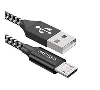 HAKUSHA Câble Micro USB, [2M] 3A Charge Rapide Câble Android Durable Câble de Chargeur de Téléphone Mobile en Nylon pour Samsung S7/S6/S5/J5/J7, Huawei, Nokia, Nexus, Sony, Tablette, PS4, Kindle