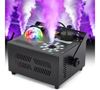 Hakuta Machine à fumée verticale 1000 W avec 18 lumières LED et boule disco pour Halloween, mariage, discothèque, club, fête de Noël, performance DJ