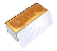 HAKZEON Grand moule à pain rectangulaire avec couvercle, 1 000 g, antiadhésif, en alliage d'aluminium, pour la cuisson de toasts, sandwich, pain tranché, gâteau à muffins, 34 x 13,5 x 12 cm