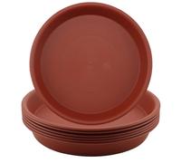 HAKZEON Lot de 10 soucoupes Rondes en Plastique de 30 cm pour Pot de Fleurs - pour intérieur et extérieur - Couleur Terre Cuite
