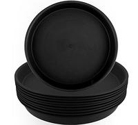 HAKZEON Lot de 10 Soucoupes Rondes en Plastique, Noir Plateaux de Planteur de 30,5 cm pour Pot de Fleurs, pour Intérieur et Extérieur