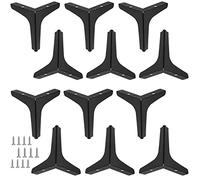 HAKZEON Lot de 12 Pieds de Meubles Noir Triangulaires Modernes, 10,2 cm Pieds en Métal pour Meubles, Tables, Armoires, Canapés, Chaises