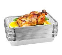 HAKZEON Lot de 25 grands plateaux en aluminium 31 x 20 x 5 cm 2250 ml pour barbecue, cuisine, cuisson, grillade, rôtissage