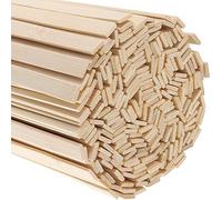 HAKZEON Lot de 300 Bâtonnets de Bambou Naturel, 40 x 0,9 cm Tasseau Bois, Bandes Plates en Bois pour Travaux Manuels, Projets de Bricolage