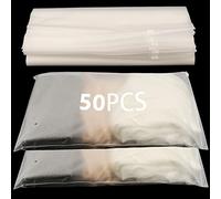 HAKZEON Lot de 50 grands sacs de voyage refermables verticaux en plastique givré avec fermeture éclair - 50 x 40 cm - Réutilisables et étanches - Pour ranger des bagages et des chaussures