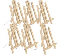 HAKZEON Lot de 6 Chevalets de Table en Bois avec Barre Mobile, 30 cm Chevalet Pliable en Bois pour Peintures, Dessins, Photos Encadrées, Panneaux