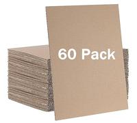 HAKZEON Lot de 60 Feuilles de Carton Ondulé A4, 21,6 x 27,9 cm Plaque Carton Ondulé Marron pour Emballage, Expédition