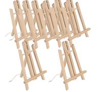HAKZEON Lot de 8 chevalets de table en bois de 30 x 15 cm, mini chevalet avec barre mobile, support réglable en bois pour peintures, dessins, photos encadrées, panneaux
