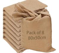 HAKZEON Lot de 8 grands sacs en toile de jute 50 x 80 cm (25 kg) Sacs en toile de jute pour pommes de terre et légumes