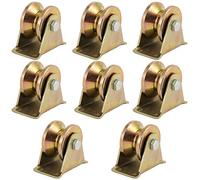 HAKZEON Lot de 8 roulettes à rainure en V de 5,1 cm avec support, en acier robuste 1045 à roulement à pression pour portes coulissantes