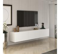 Hal meuble tv suspendu avec placards 150cm blanc