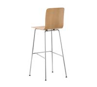 Hal Ply Stool High - Tabouret de bar frame polished chrome/with felt gliders