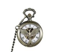 HALAHAI Montre Gousset Montre de Poche Montre De Poche Rétro Ronde en Alliage De Bronze, Mouvement Mécanique, Chiffres Arabes avec Chaîne Montre à Gousset Montre de Gousset