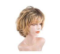 HALAHAI Perruque Perruque Blonde Moelleuse Bouclée Perruques Courtes avec Frange 4,5-5,5 Pouces Perruque Dégradée De Cheveux Synthétiques pour Une Utilisation Quotidienne Perruques (Color : A)