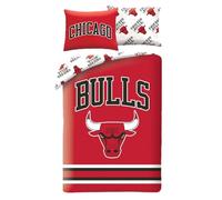 Halantex Basketball CHIGAGO BULLS Basket - Parure de lit 140 x 200 cm avec taie d'oreiller 70 x 90 cm - 100 % polyester Multicolore
