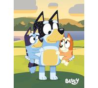 Halantex Couverture polaire BLUEY Bingo Bandit - 100% Polyester - Dimensions 120 x 150 cm - Multicolore