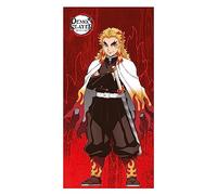 Halantex DEMON SLAYER Kimetsu no yaiba KYOJURO RENGOKU - Serviette de plage - 100 % coton - Dimensions 70 x 140 cm