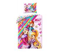 Halantex Ensemble de literie Winx en coton avec housse de couette 140x200cm et taie d'oreiller 70x90cm Original…