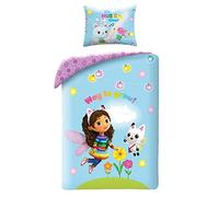 Halantex Gabby's Dollhouse Way to Grow - Housse de couette 140 x 200 cm avec taie d'oreiller 70 x 90 cm - 100 % coton multicolore
