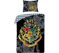 Halantex Harry Potter Parure de lit 100 % coton avec housse de couette de 70 x 90 cm et taie d'oreiller de Ron Hogwarts Hermione Ravenclaw Poufsouffle