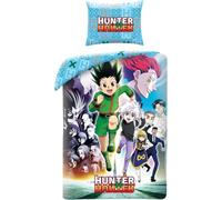 Halantex HUNTER X HUNTER - Gon Killua Kurapika - Parure de lit réversible 140 x 200 cm et taie d'oreiller 70 x 90 cm - Multicolore - 100 % microfibre