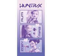 Halantex HUNTRIX K-POP DEMON HUNTERS Serviette de douche, serviette de plage, serviette de bain, 100 % microfibre, dimensions 70 x 140 cm, couleur rose