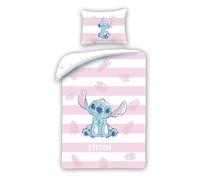 Halantex Parure de lit LILO and Stitch 140 x 200 cm 70 x 90 cm 100 % coton Multicolore