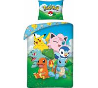 Halantex Literie en coton 140x200 Taie d'oreiller bleue Pokemon 70x90 H2