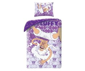 Halantex Monkey D. Luffy Gear 5 One Piece Parure de lit - Housse de couette 140 x 200 cm + taie d'oreiller 70 x 90 cm - 100% polyester multicolore