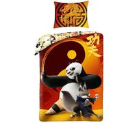 Halantex Parure de lit Kung Fu Panda Po et Zhen – Housse 140x200 cm + Taie 70x90 cm – 100% coton