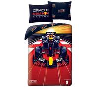 Halantex Parure de Lit Réversible Red Bull Racing, 100% Coton, Housse de Couette 140x200 cm + Taie d'oreiller